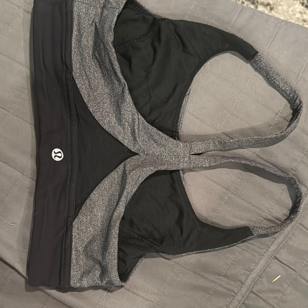 Lululemon Black and Gray Sports Bra